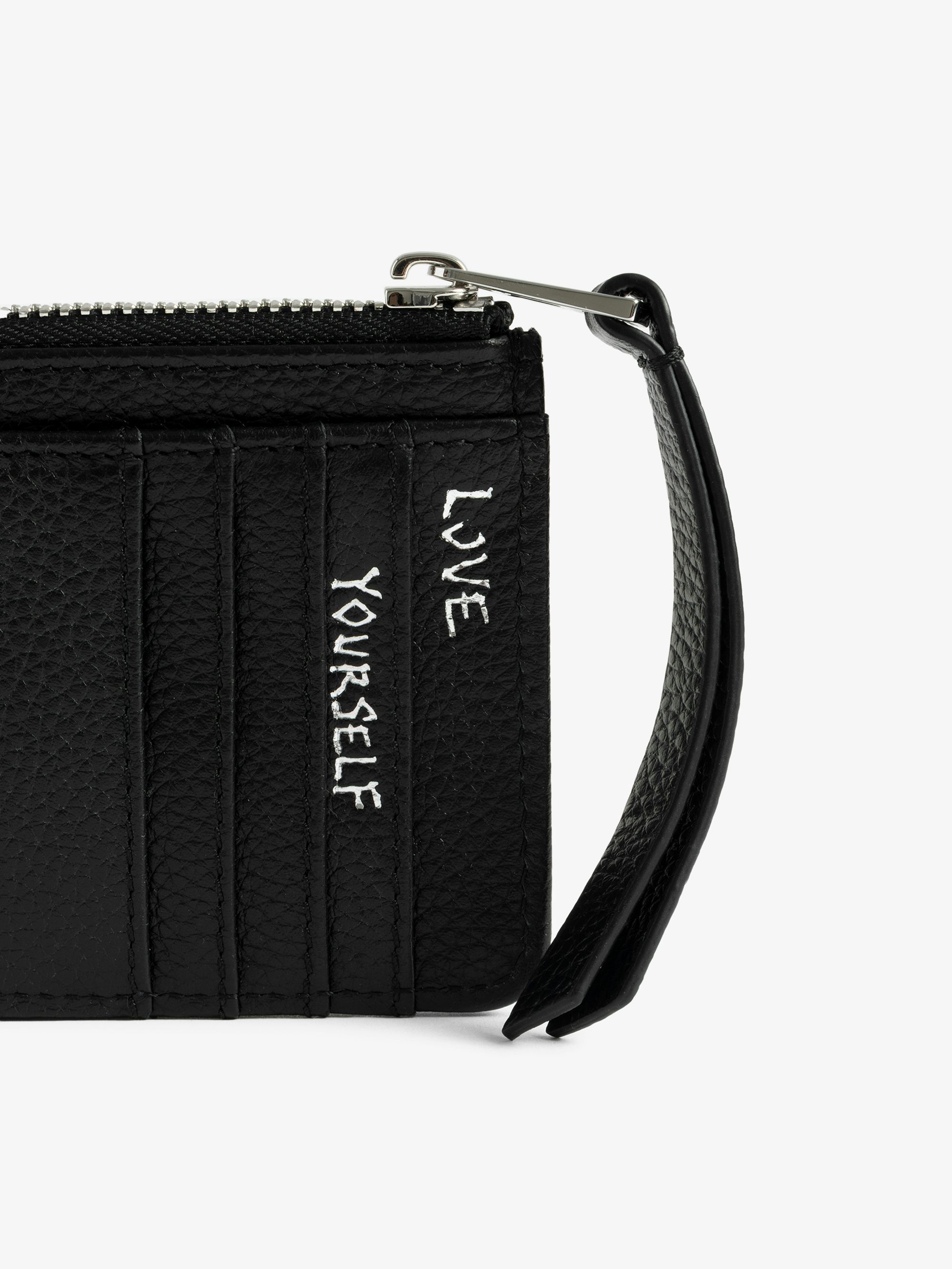 ZV Card Graffiti Card Holder - Card holder in leather with wings signature and graffiti print.